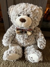 FAO Schwarz Teddy Bear Plush 18" Stuffed Animal Toy Swirl Fur White Brown 2017