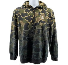 Adidas Camo Hoodie Size S Mens Green Trefoil Firebird Logo Dip Dyed