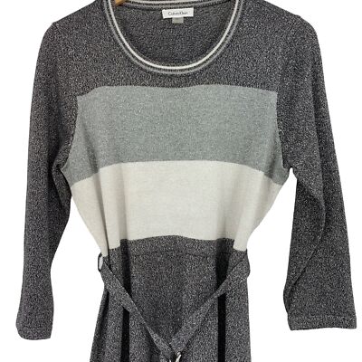 Womens Size Large Calvin Klein Long Sleeve Sweater Dress Metallic 2230 Gray | eBay Womens Size Large Calvin Klein Long Sleeve Sweater Dress Metallic 2230 Gray | eBay
