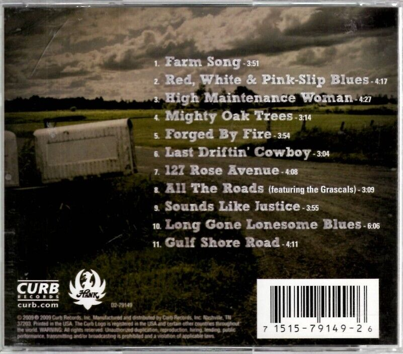 Hank Williams, Jr. CD, Curb Records, 2009, D2-79149, 127 Rose