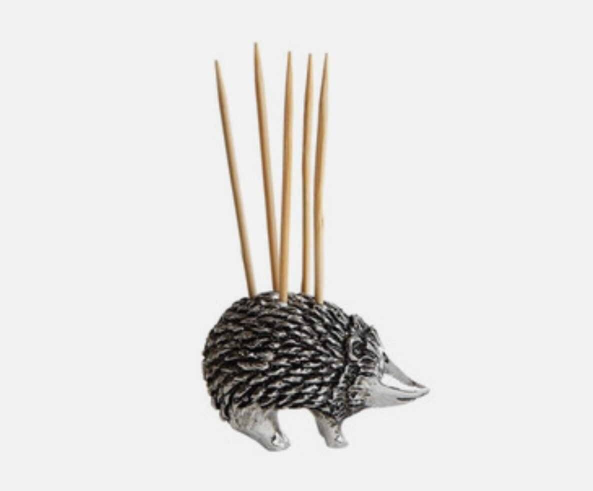 Creative Hedgehog Pewter Toothpick Holder - New in Package