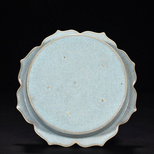 7.1" Old song dynasty Porcelain ru kiln Folding edge Flower mouth Brush Washer - Picture 6 of 8