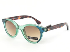 BCBG MAXAZRIA B946 BLUE GREEN BROWN AUTHENTIC SUNGLASSES 46-21-135 MM BRAND NEW
