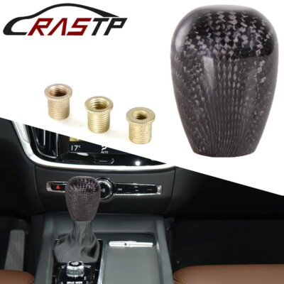 JDM Universal Black Carbon Fiber Automatic Car Gear Shift Knob Shifter 5 6 Speed