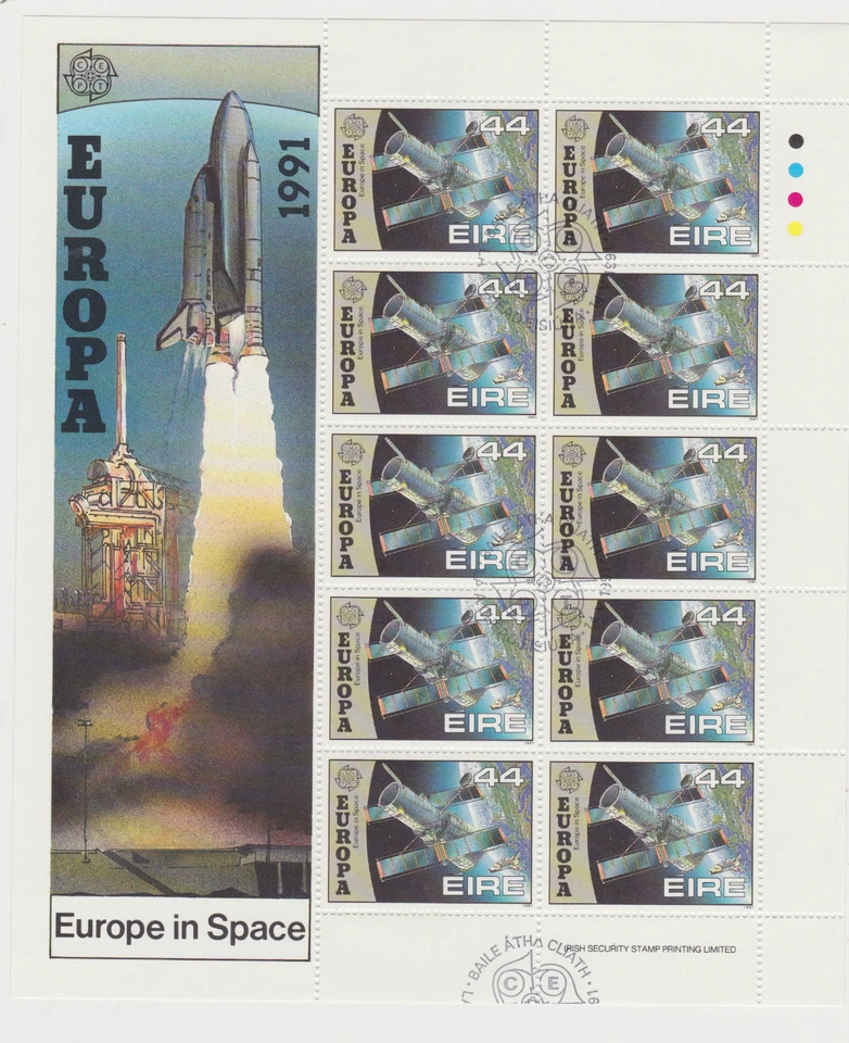 IRELAND, Scott #832-833 Full Sheets(2) of 10 , Used, 1991 EUROPA - Imagem 2 de 2