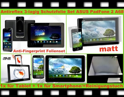 4x Pellicola Protettiva Display Antiriflesso Opaco Riflesso Riflesso per Cellulare Asus PadFone 2 A68 Tab - Foto 2 di 2