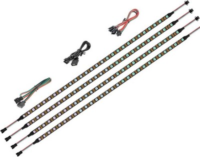 Ws2812b Ic Pc Light Strip 4pcs 19in Individually Addressable For 5v 3pin Led Hea