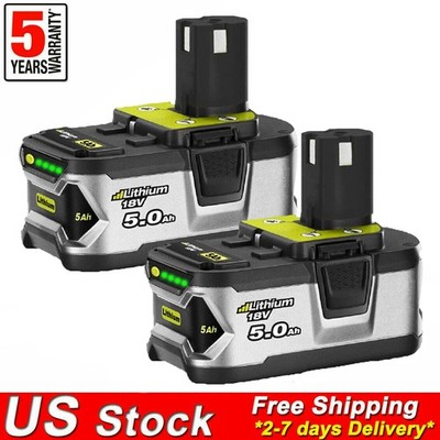 2PACK 5.0Ah Li-ion Battery For Ryobi 18V One Plus P108 P103 P105 P107 P109 P104