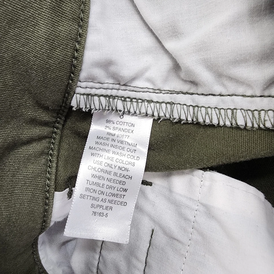 ANA Corto Mujer 8 Verde Algodón Sarga Elastizado Chino Informal Oficina Preppy Bolsillos Foto 4 de 4