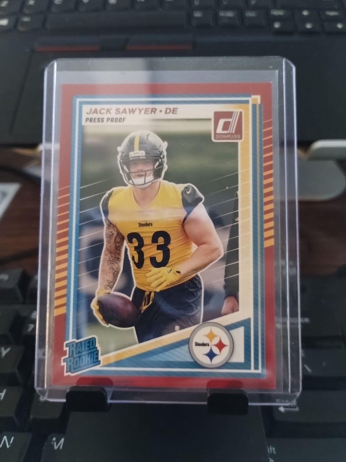 2025 Panini Donruss - Rated Rookie Jack Sawyer #390 Press Proof Red (RC)