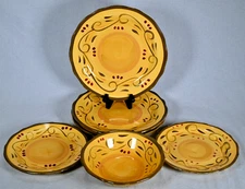 Set of (6) Home Trends Italian Villa Stoneware Plates & Bowls