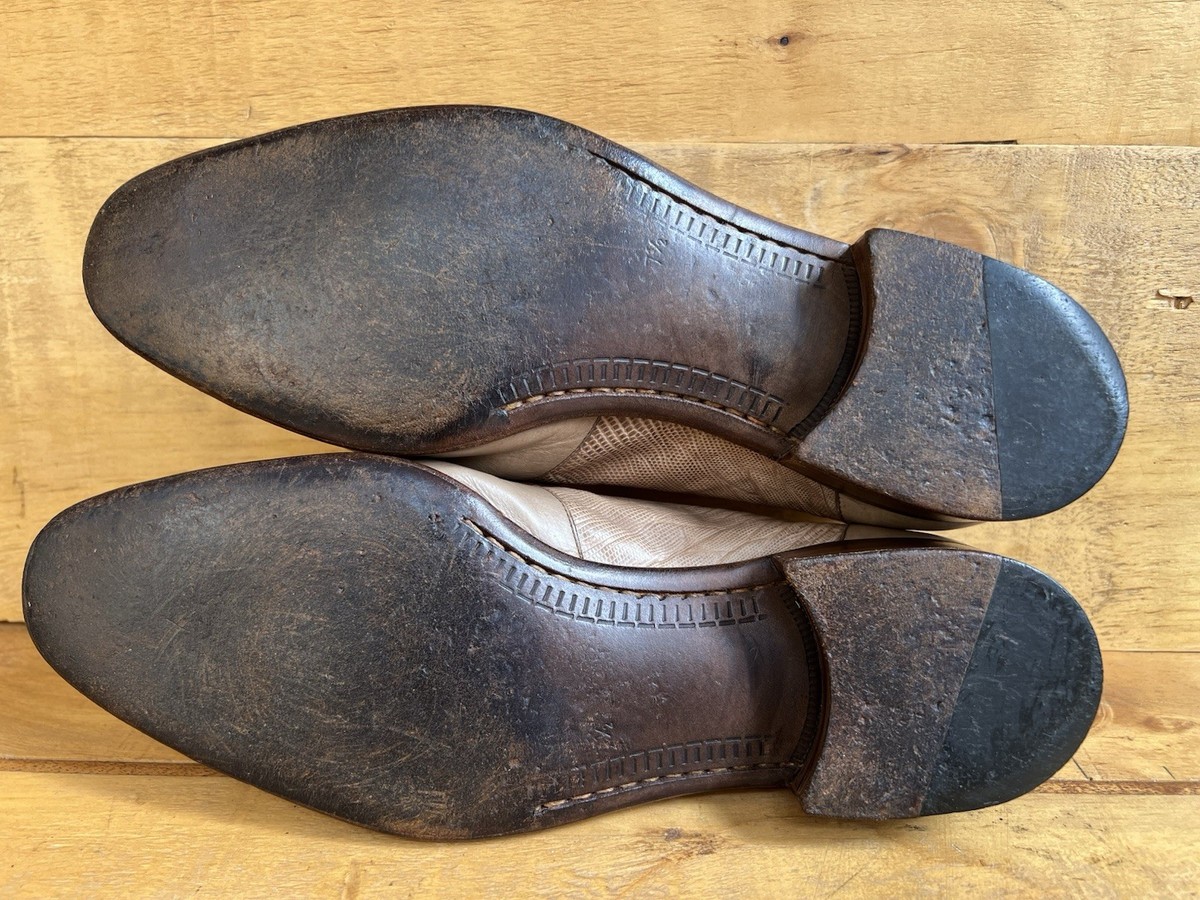 Mauri Vintage Brown Lizard Skin Loafers Men’s Size 8.5 Exotic Slip-On Shoes Mauri Vtg Brown All Over Genuine Lizard Tasseled Loafer Slip  main image 4