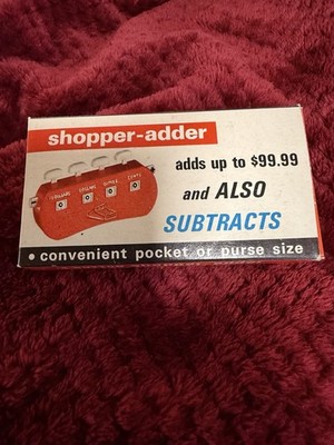 Vintage 4 Button 1975 Red Digit Handy Adder Shopper's Helper No. 8299 box NEW ?