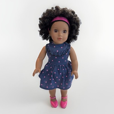 Lotus Onda Doll African American 18  girl Curly black Afro hair Outfit Shoes