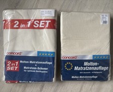 Molton Matratzen Auflage & Schoner Matratzenschoner Set Concord Neu Bettauflage