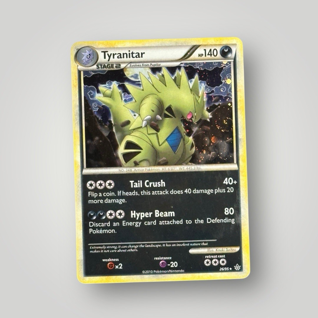 Tyranitar 26/95 Reverse Holo Rare HGSS Unleashed LP Pokemon Card