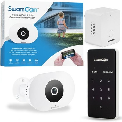 SwamCam Pool Alarm Wi-Fi Camera System, ASTM F2208 Certified w/Wi-Fi Repeater