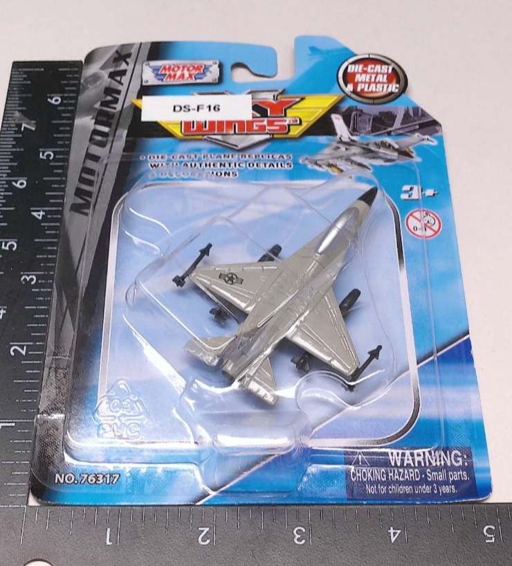 Military Fighter Jet Plane Diecast Sky Wings MotorMax DS F16 76317