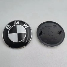 Lot Logo BMW Noir & Blanc 82mm / 74mm – Emblème Capot & Coffre – Neuf