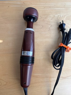 Vintage Oster Model 217A Handheld Electric Massager Burgundy Japan, Tested 11''