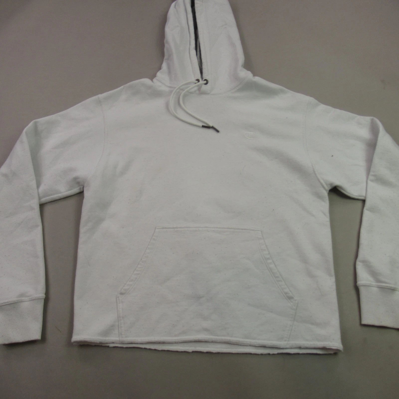 Champion Hoodie Mens Medium Long Sleeve Hooded Pullover Pocket White