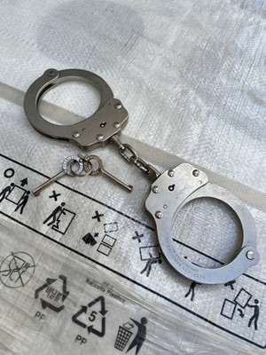 Peerless Handcuff Company Nickel-Plated Chain Handcuffs - Classic Model