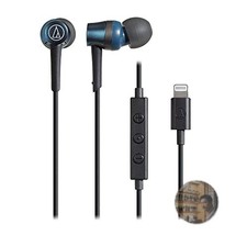 Audio Technica ATH-CKD3Li BL Lightning Earphones with Mic Blue Canal Type New