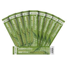 Paleovalley: 100 Grass Fed Beef Sticks 10 Count - Jalapeno Flavor