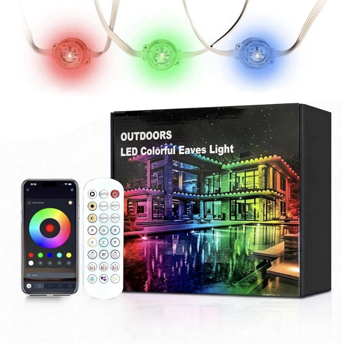 100FT Smart Permanent Outdoor Eaves Lights APP/Remote Control Smart RGB LED New
Opens in a new windo