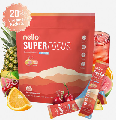 Nello Superfocus Fruit Punch Nootropic Focus Drink Mix