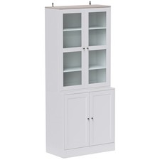 HOMCOM Modern Bookcase, Display Storage Cabinet with Adjustable Shelves