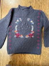 Vintage L.L. bean Wool Sweater Women  s M Fits XS/S Floral Knit Grandma Style