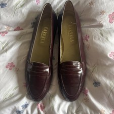 Brand New Vintage CARVELA All Leather Red Oxblood Loafers Shoes Flats