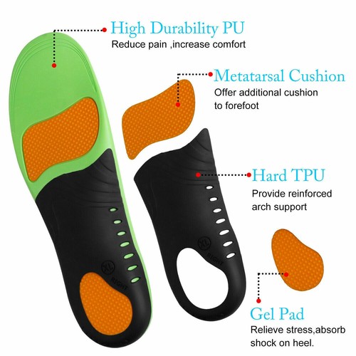 Orthotic Shoe Insoles Inserts Flat Feet High Arch Support For Plantar - Picture 6 of 17