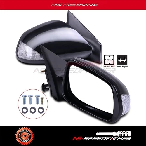 Power Side View Mirrors Turn Signal Black Cover For 2005-2010 Scion tc LH+RH