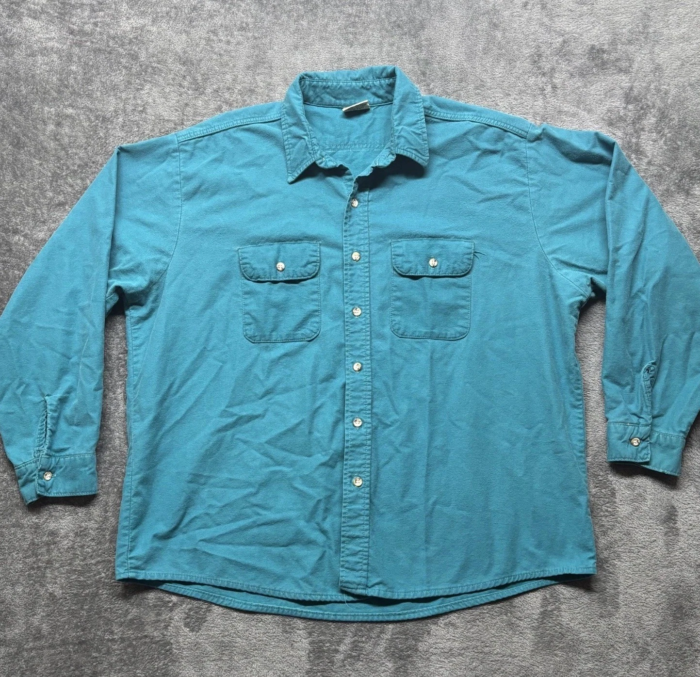 Vintage Five Brothers Shirt Mens XXL Blue Flannel Long Sleeve Button Up Outdoors