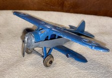 Vintage 1930's Tootsietoy 718 US Navy Bi-Plane Diecast Metal Toy Airplane