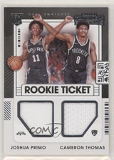 2021-22 Contenders Rookie Ticket Dual Swatches Joshua Primo Cameron Thomas g9t