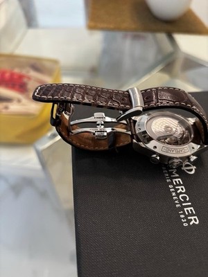 Baume & Mercier Capeland Auto Chronograph Tachymeter Date Silver Dial Box
