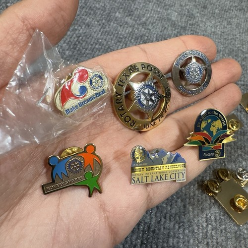 Vintage Rotary International Pin Lot 16 Club President 10K Gold Paul Harris Gems - Picture 6 of 12