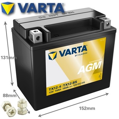 Batterie für Kawasaki ZZR 400 N1 1993 VARTA TX12-BS / YTX12-BS AGM geschlossen