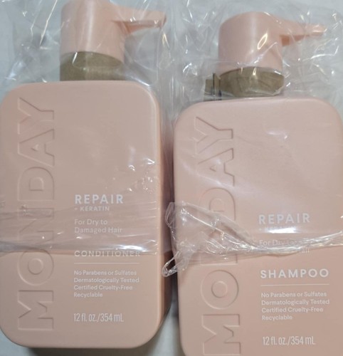 New MONDAY Shampoo Repair Keratin For Dry To Damaged Hair Sulfate Free 12 oz NEW