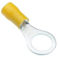 10 x Yellow 10.5mm Insulated Crimp Ring Terminal Connector