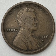 1916 S - Lincoln Wheat Penny - G/VG X-642