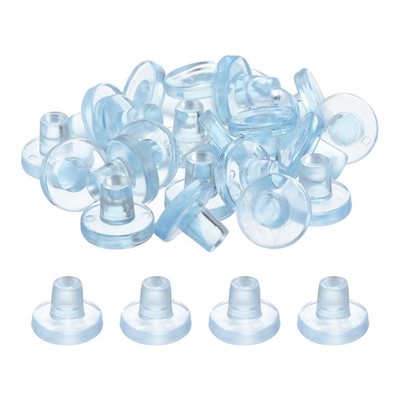 26Pcs 8mm/0.31'' Glass Table Top Bumpers with Stem Fits 1/3Inch Hole Clear