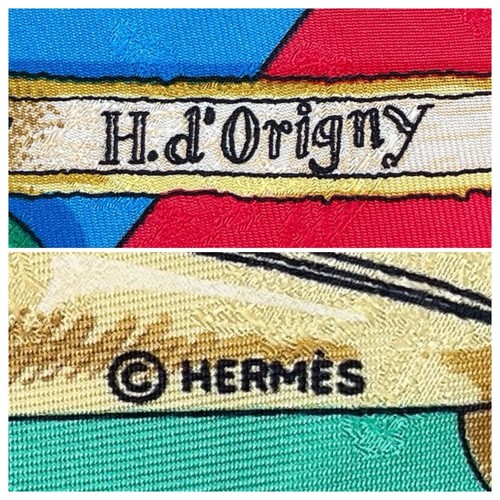HERMES Bufanda de Seda Carre 90 Instrucción Rojo Real Elegante Chal - Imagen 10 de 10