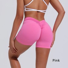 Women's Push Up High Waist Yoga Shorts Ruched Sports Pants Casual Gym Workout