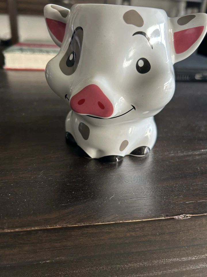 Taza taza de porcelana cerámica 3D Moana Pua Pot-Belly Pet Pig Disney Store 11 oz Foto 2 de 3