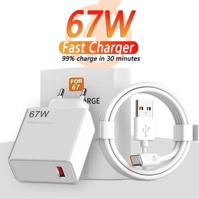 67W Xiaomi Schnell Ladegerät Netzteil 6A USB-C 2M Kabel Redmi Note 14T 13 12 Pro