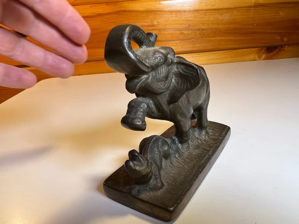 Antique ELEPHANT Ornate Cast Doorstop Door Stop Bookend American Hubley Albany - Image 3 of 4